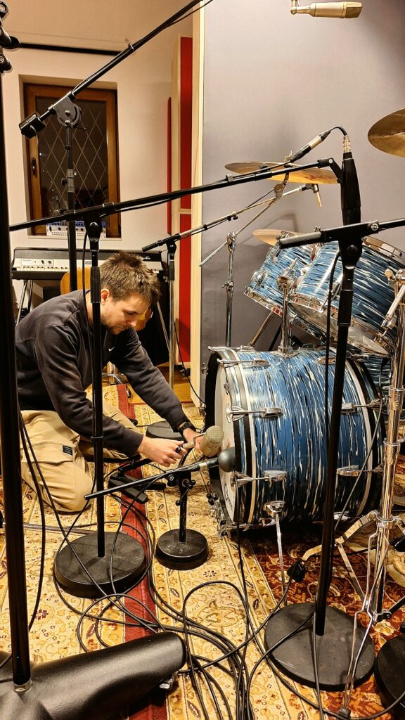 Drum kit in the studio